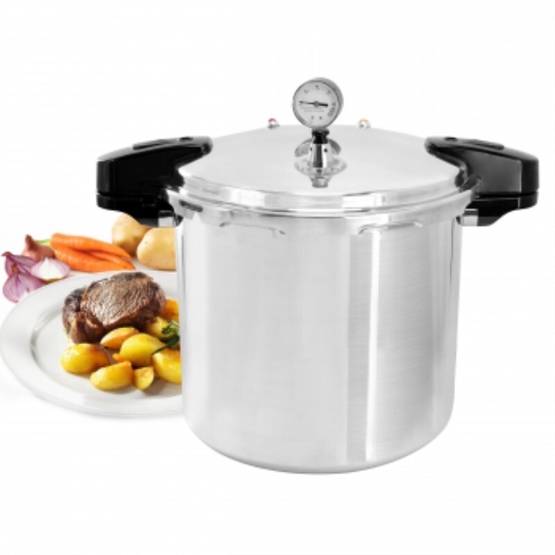 Megachef 24 Quart Large Capacity Aluminum Stovetop Pressure Cooker/Canner For I