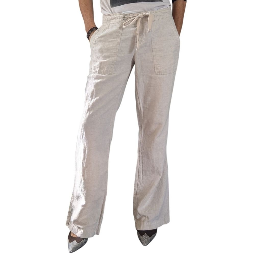 Banana Republic Martin Fit Linen Cotton Straight Leg Pants Size 4