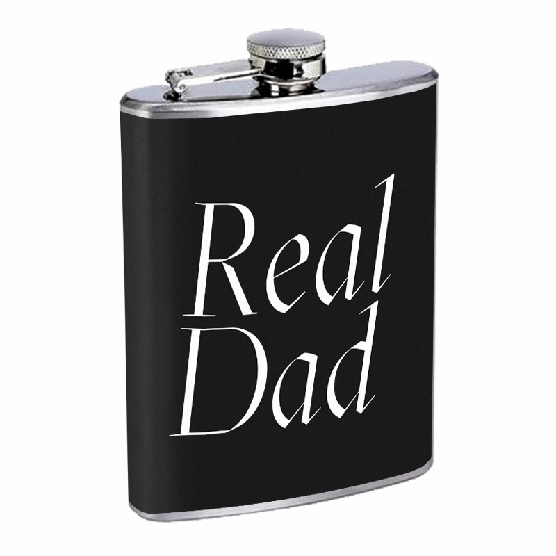 Dad Fathers Day D3 Flask 8oz Stainless Steel Hip Drinking Whiskey-image