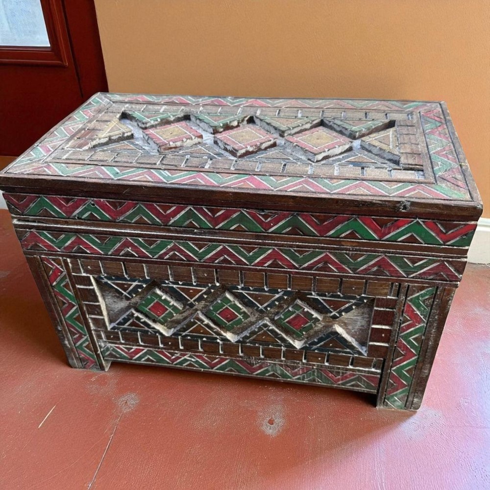 Custom Handmade Moroccan Wood Cabinet – Rustic Boho Storage Furniture