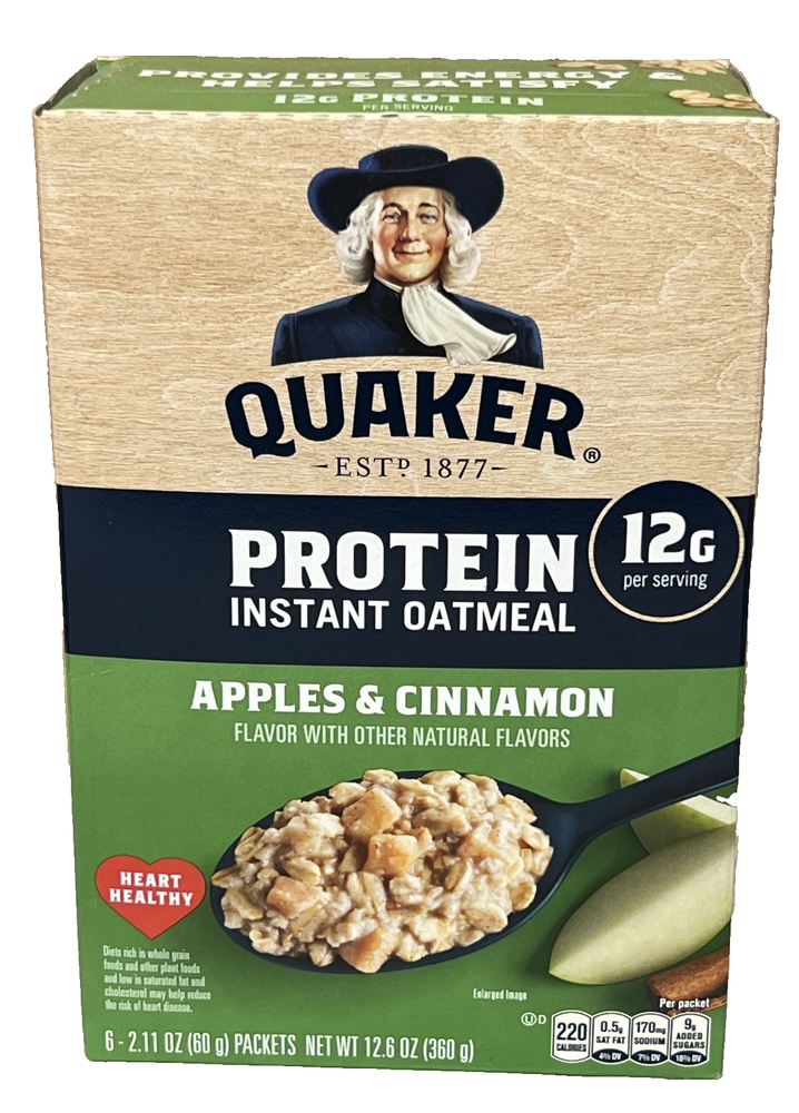 Quaker Protein Apples & Cinnamon Instant Oatmeal 12.6 oz Hot Cereal