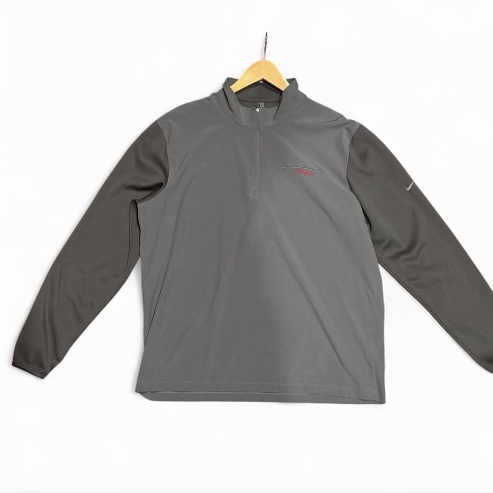 Nike Men’s Golf Dri-Fit Quarter-Zip Pullover - Gray and Black - Size Large