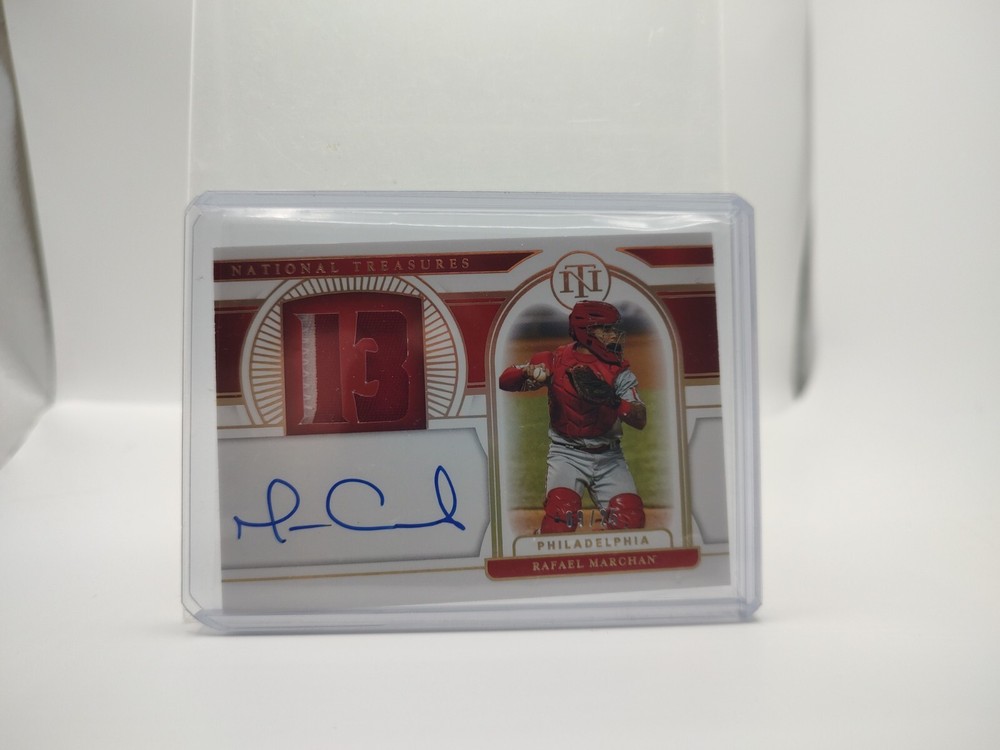 2021 PANINI NATIONAL TREASURES RAFAEL MARCHAN JERSEY PATCH ON-CARD AUTO /25