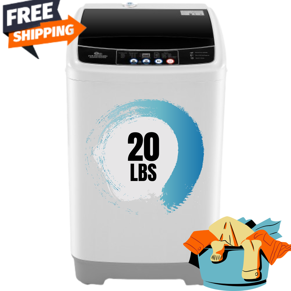 20Lbs Full Automatic Washing Machine with Drain Pump for Home or Apartment-image