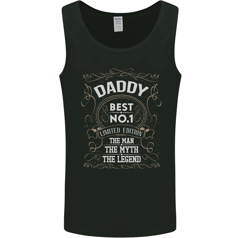 Fathers Day No 1 Daddy Man Myth Legend Mens Vest Tank Top-image