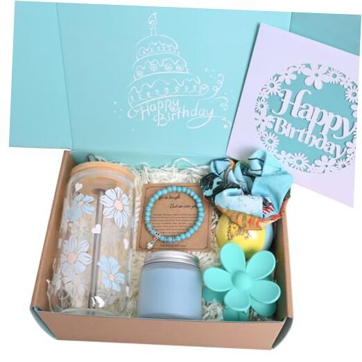 Birthday Gifts for Teen Girls, Happy Birthday Gift Box for Women, Sister, Blue