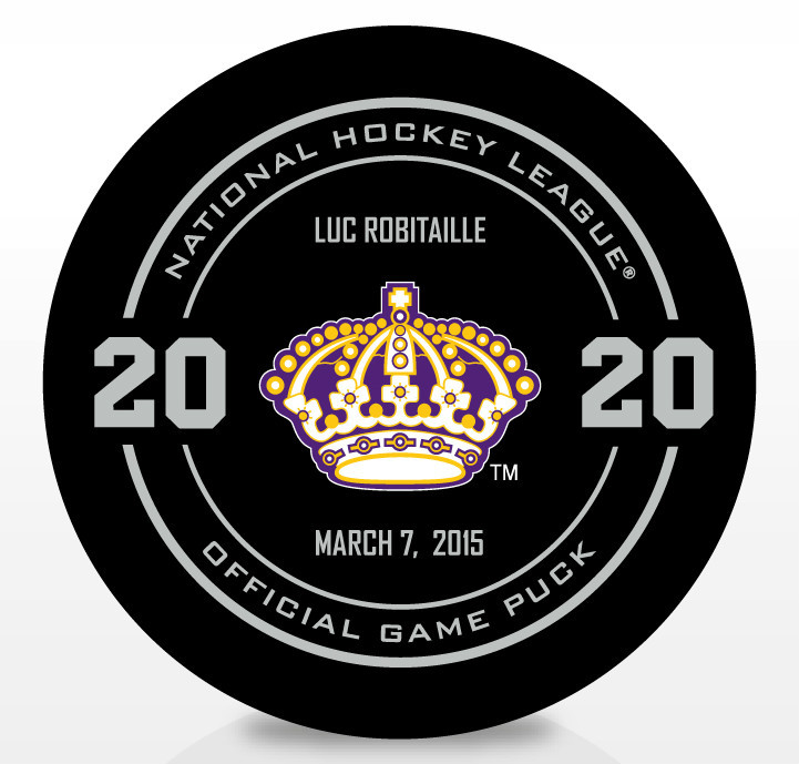 LUC ROBITAILLE LOS ANGELES KINGS STATUE UNVEILING NIGHT OFFICIAL GAME PUCK 3/7 B