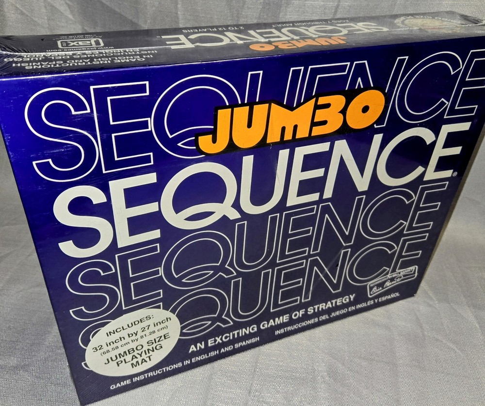 NOS  JUMBO Sequence Strategy Game & Jumbo Playing Mat - Factory Sealed