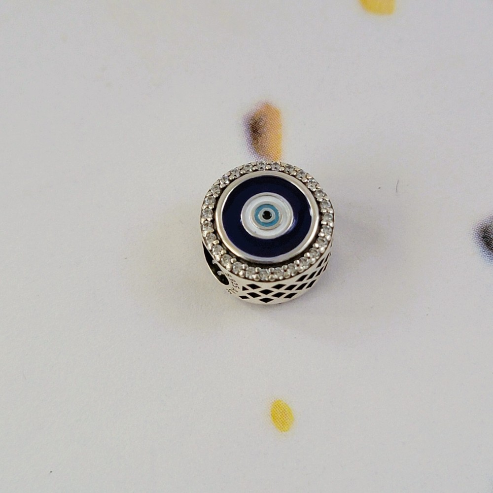 New Pandora Authentic Evil Eye Double Sides Silver Charm