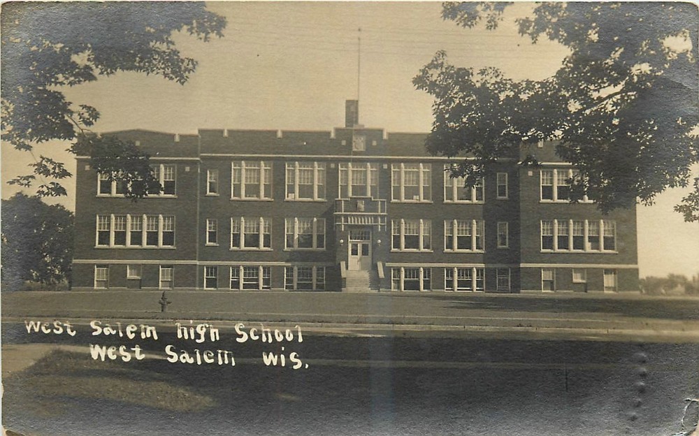 1918 West Salem Wisconsin High School Occupation RPPC Postcard 25-10323