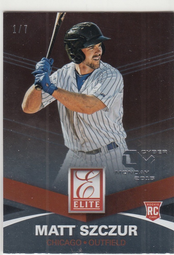 2015 Panini Elite Cyber Monday Stamped 1/7 Matt Szczur Cubs Rookie Card-image