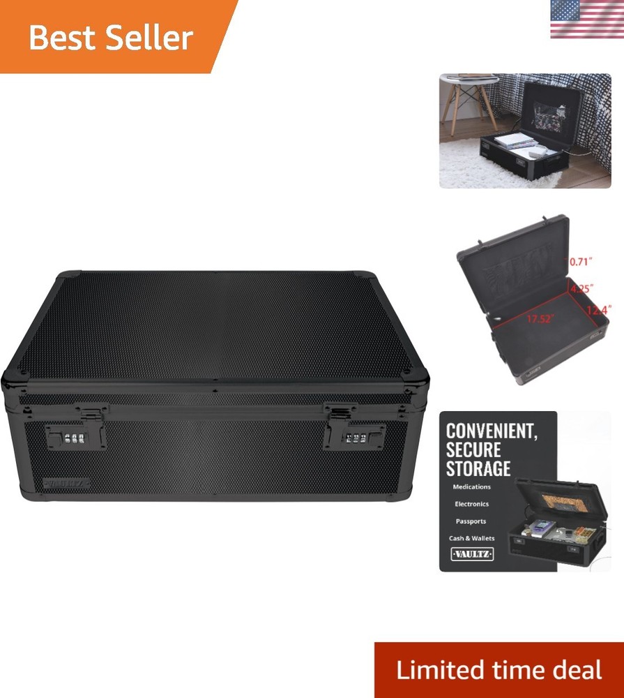 6.5x19.25 Inch Lockable Storage Chest - Ideal for Laptops and Personal Valuables