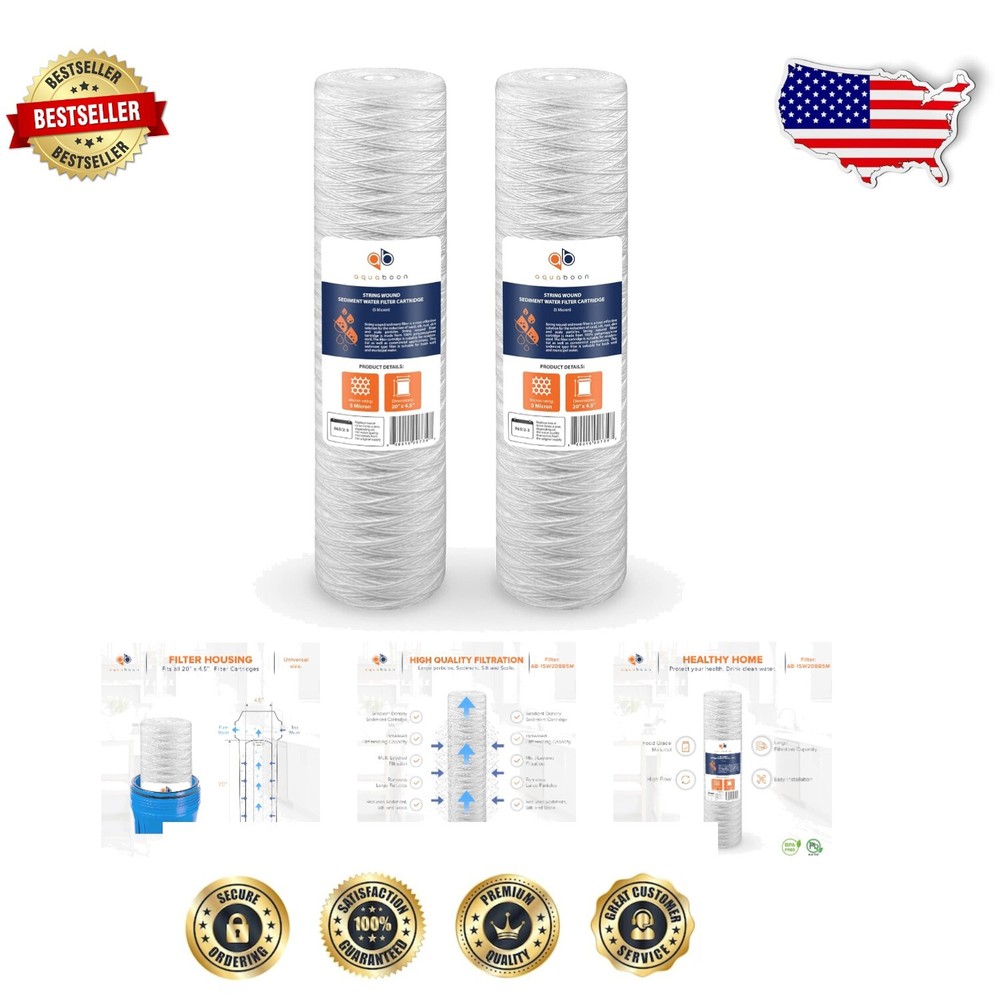 Efficient 20 x 4.5 Whole House Filter Cartridges - Chemical Resistant & Reliable