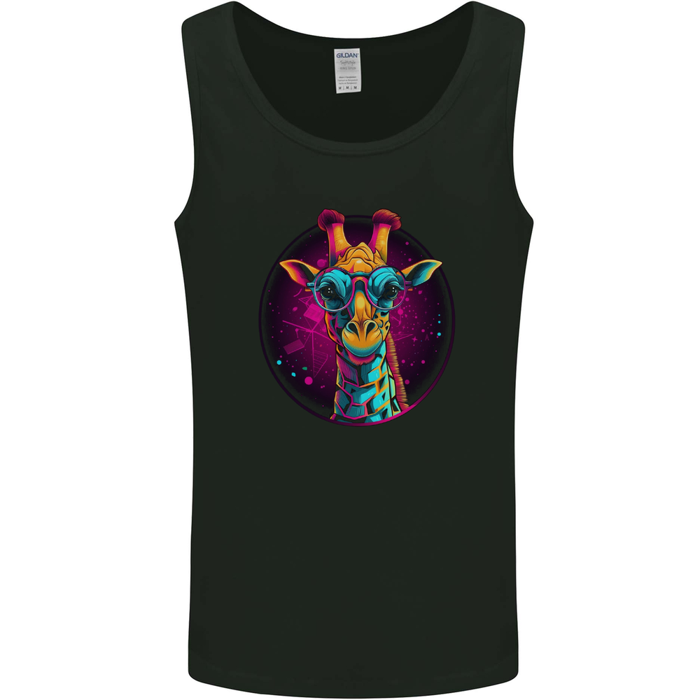 A Retrowave Giraffe Mens Vest Tank Top