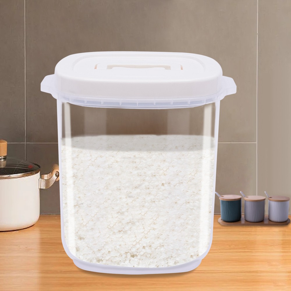 20lbs Airtight Rice Bucket Canister Dry Food Storage Containers w/ Measuring Cup