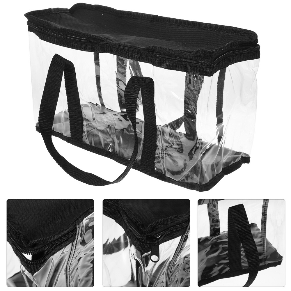 Skincare Bag Zippered Transparent Pvc Baseball Cap Storage Handbag Small Size
