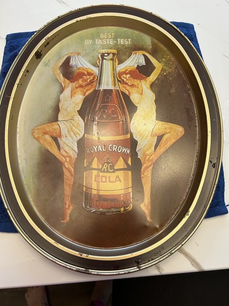 Vintage 1970s Royal Crown Cola Serving Tray Featuring Dancing Women
