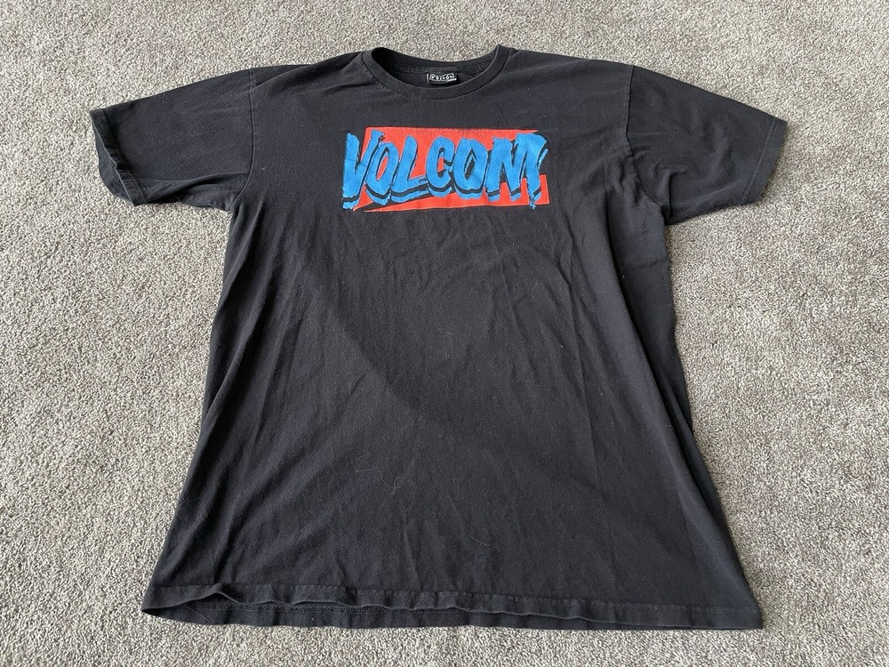 Vintage Volcom Shirt Mens Large Black Y2K Skate Skater Skateboard Streetwear