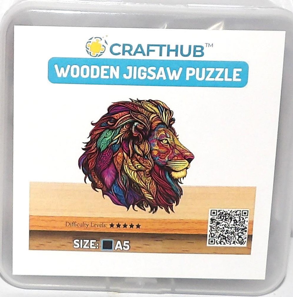 Crafthub Wooden Jigsaw Puzzle LION A5 Small 5.3