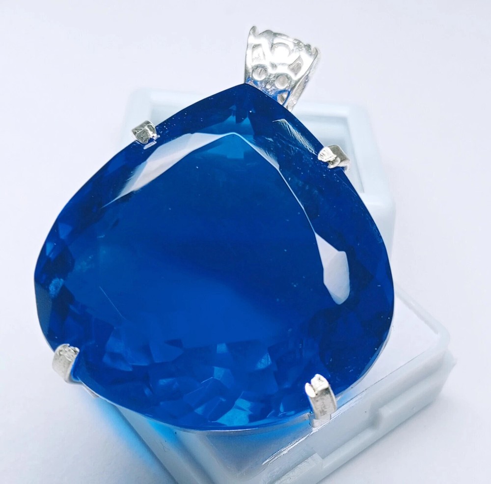 Blue Topaz Locket Pear Cut 100+ Ct Natural Loose Gemstone Pendant EGL Certified