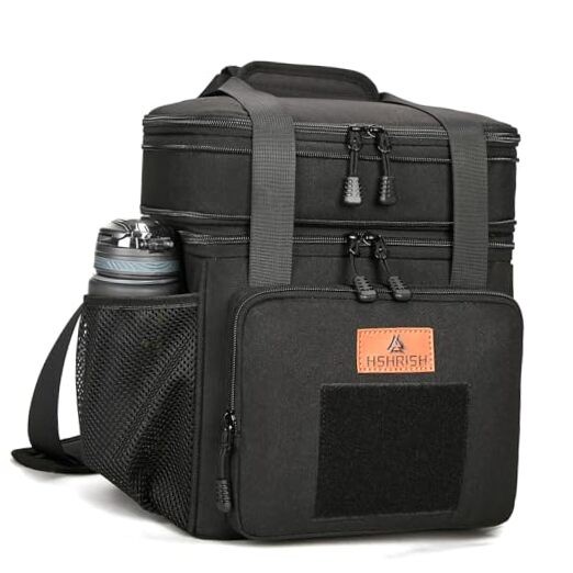 Expandable Tactical Lunch Box for Adults - Durable Insulated Large A_Black
