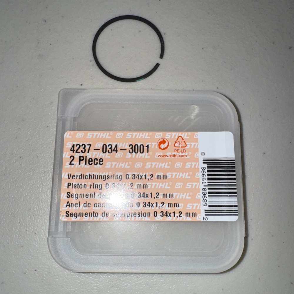 Stihl OEM 34x1.2mm Piston Compression Ring MS HS BG MM 4237-034-3001 GM-T1e1