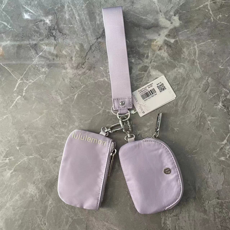 Lulu Key Bag Wallet Buckle Bag Dual Pouch Wristlet New