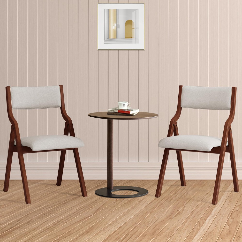 FAVSH Set of 2 Upholstered Padded Folding Kitchen Dining Chairs