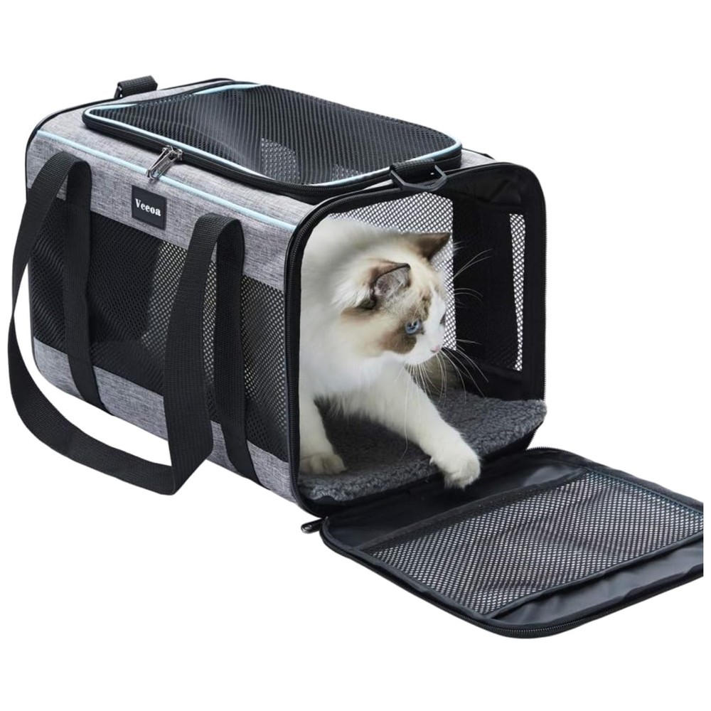 Collapsible Airline-Approved Pet Carrier for Small Dogs & Cats Up to 16 lbs