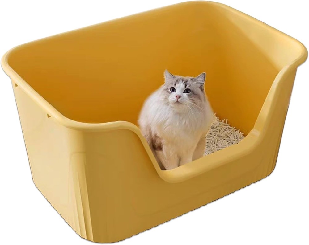 Vealind Jumbo Litter Box, XL Litter Boxes for Big Cats, Extra Large Space, High