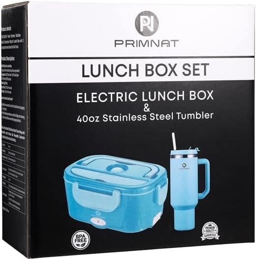 80W Electric Lunch Box Food Heater with 40 oz Tumbler Portable for Adults