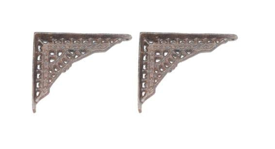 Vintage Cast Iron Shelf Brackets 5x4 Inch Antique Style Wall Braces