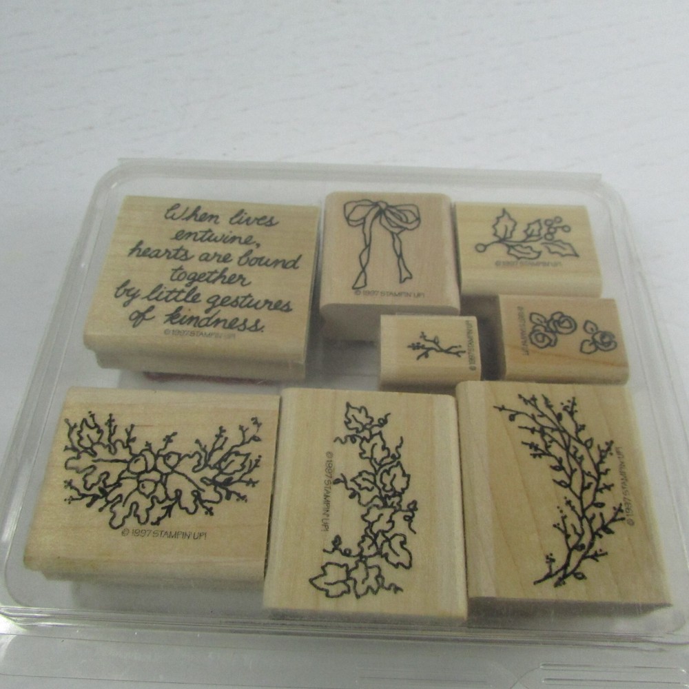 Stampin Up All Season Wreath Stamp Set 1997 Lot of 8 NEW