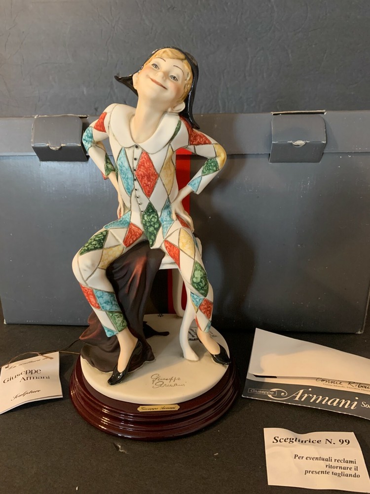 Giuseppe Armani Harlequin Jester Clown 490C Figurine Mint in Box