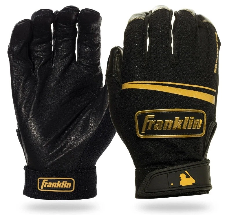 4x Franklin Classic One LT Batting Gloves Black Gold Adult Small 3x S 1x M