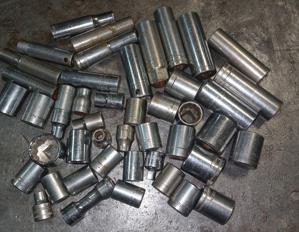 Lot Of  45 + 3/8 Inch Drive Sockets Craftsman, Proto, Challenger, & Stanley