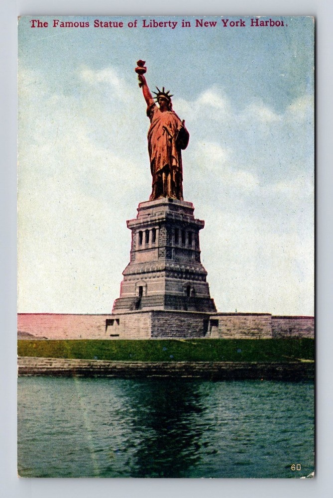 Vintage NYC Statue of Liberty Harbor Souvenir Postcard