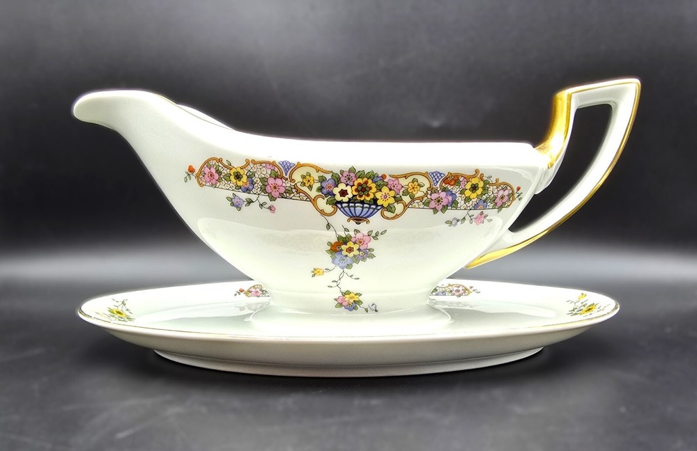 Vintage Thomas Bavaria Gravy Boat with Under Plate 