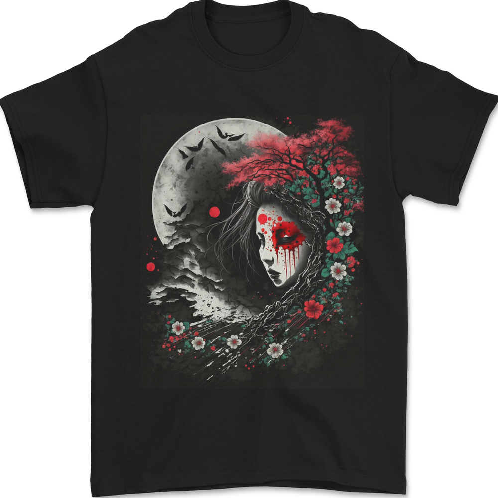 Yuki Onna Japanese Folklaw Gothic Halloween Mens T-Shirt 100% Cotton
