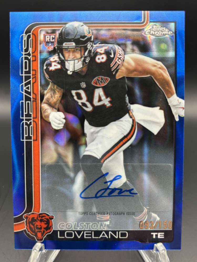 2025 Topps Chrome Colston Loveland Rookie Auto Blue Lava Refractor /150 RC RA-CL