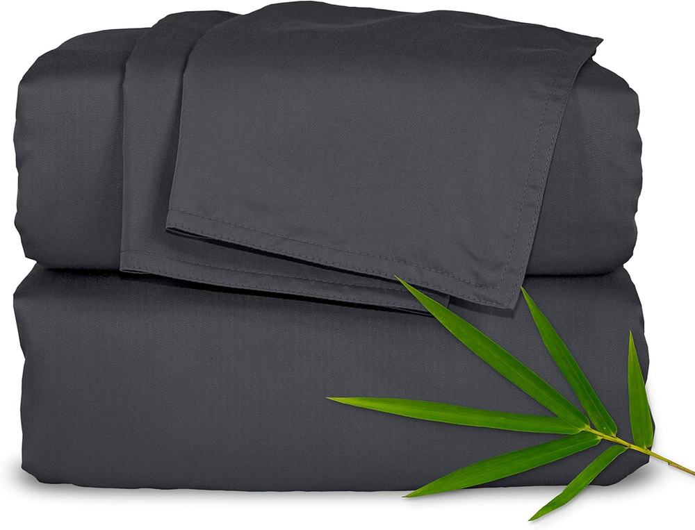Luxurious Charcoal Queen Bamboo Sheet Set - Soft, Cooling & Durable