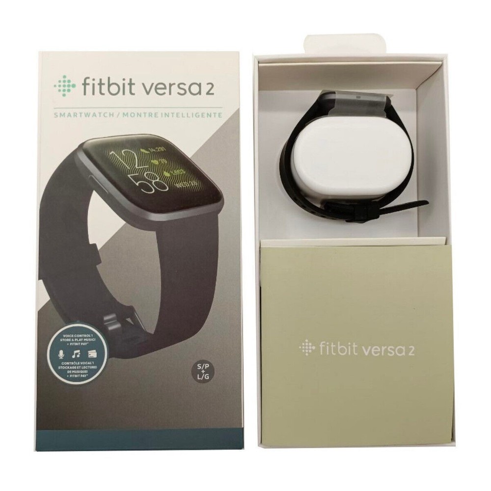 Fitbit Versa 2 Health Fitness Smartwatch Graphite Black FB507