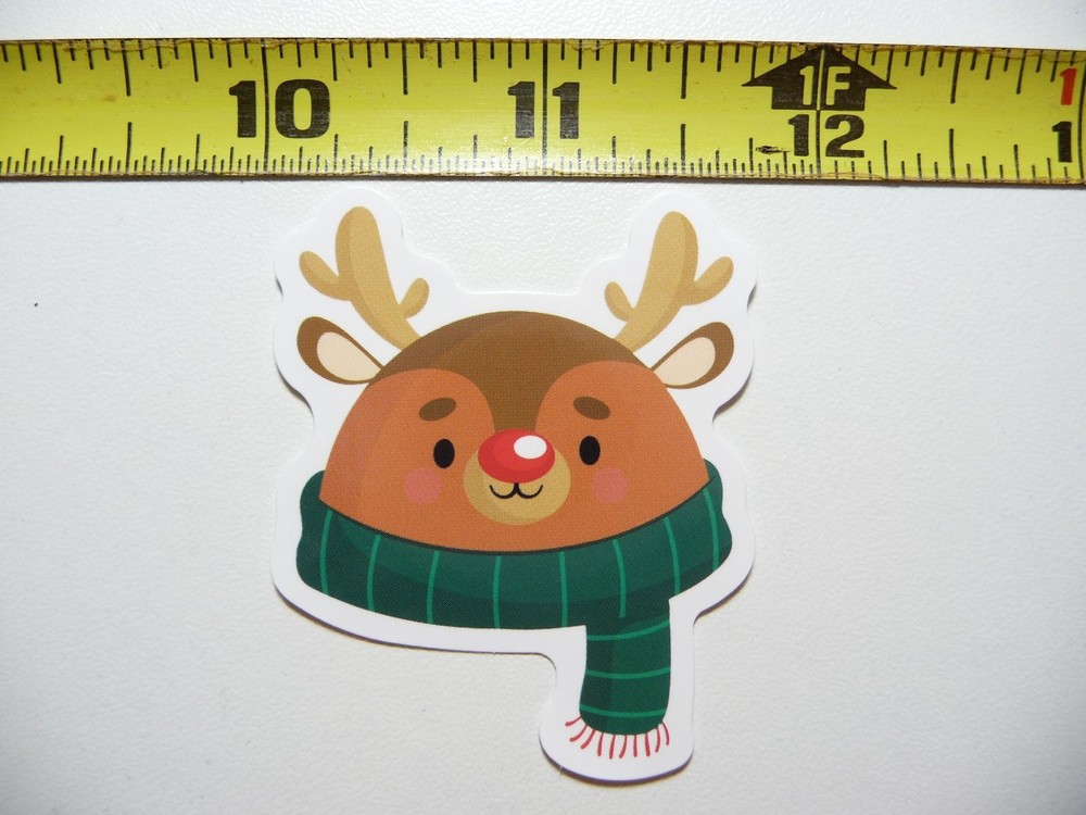 SCARF REINDEER CHRISTMAS STICKER DECAL WINTER HOLIDAYS CHRISTIAN CUTE FUN