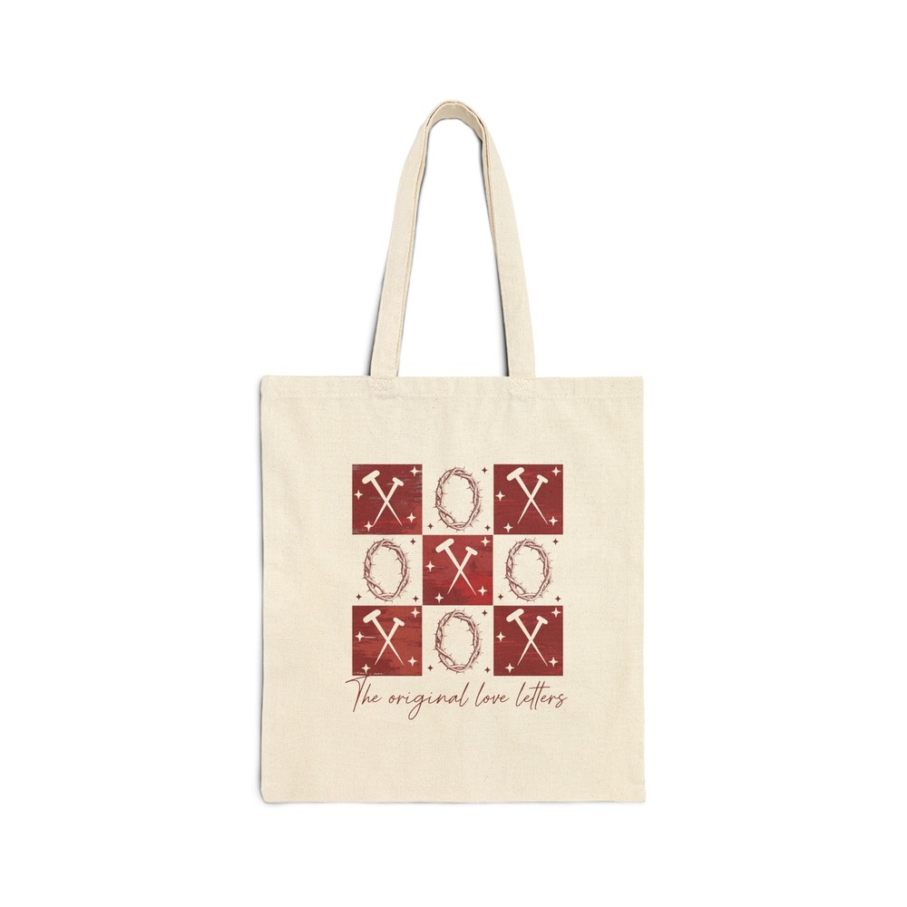 Love Letters Print Cotton Canvas Tote Bag Stylish & Durable  