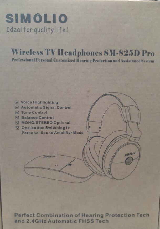 Simolio Wireless Voice Enhancement TV Headphones SM-825D