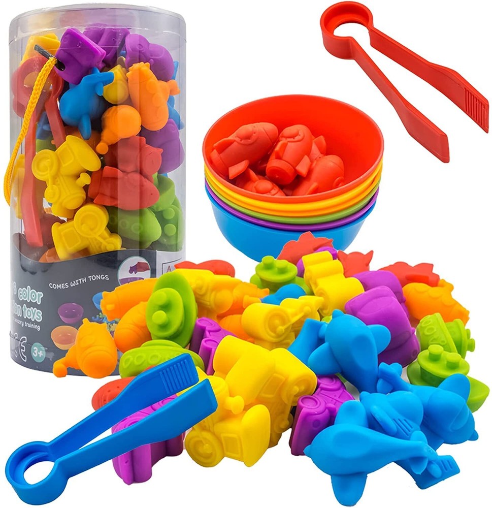 Counting Educational Learning Toy Set with Sorting Cups – Fun Color Classific...