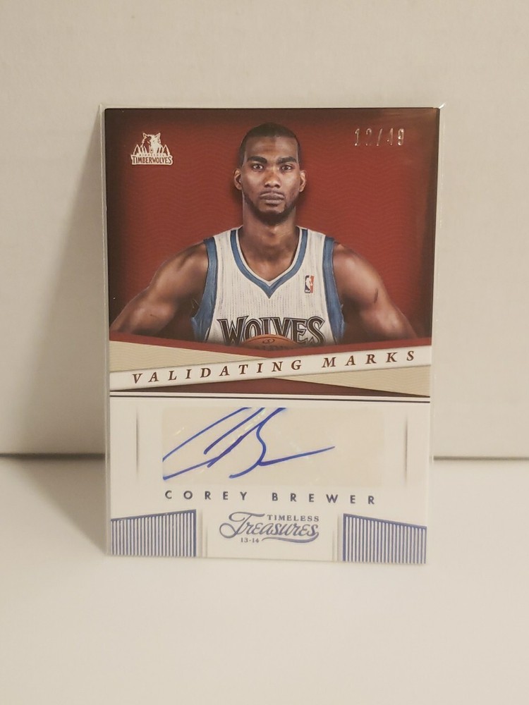 2013 Timeless Treasures Validating Marks Auto Sapphire #19 Corey Brewer 12/49