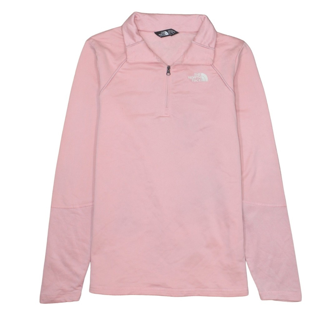 The North Face Womens Sweatshirt Pink Fleece 1/4 Zip Pullover Hiking M