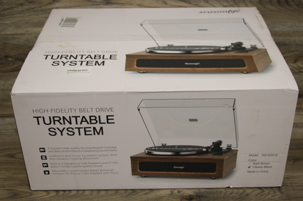 Seasonlife HQ-KZ018 Turntable System Record Player High Fidelity Classic Black