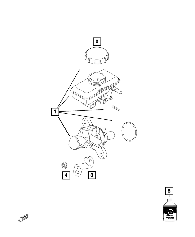 Genuine Mopar Brake Master Cylinder 68337426AA